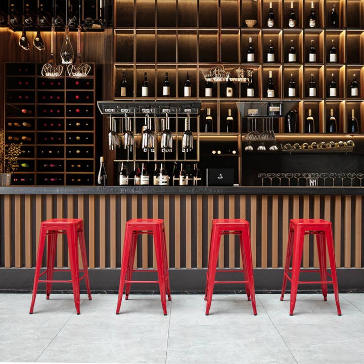 Quickway Imports - Wholesale Stool - 30" Backless Metal Bar Stool, Stackable, Heavy-Duty11