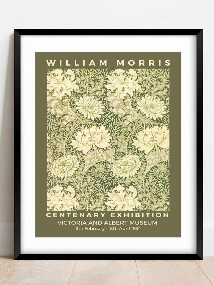Chrysanthemum Pattern Print, William Morris for wholesale by AwalkonthewildsideUK