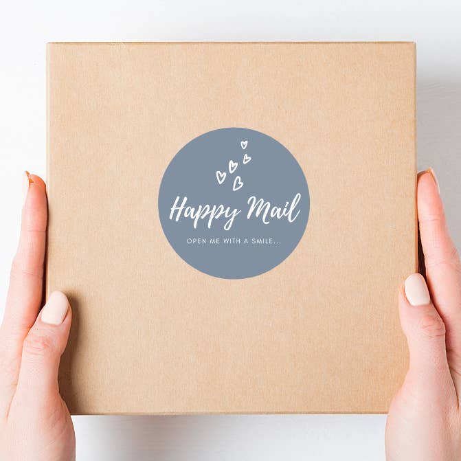 Correio feliz, etiquetas, etiquetas comerciais, logotipo, adesivos de negócios por atacado de Hous Of Designs