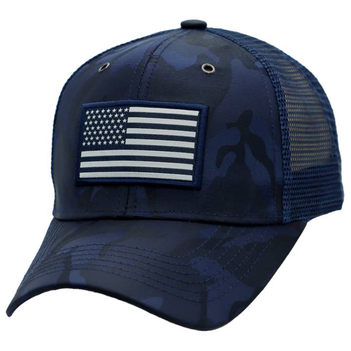 Cap Zone - Wholesale Trucker Hat - Unisex - American Flag Camo Mesh Trucker Hat6
