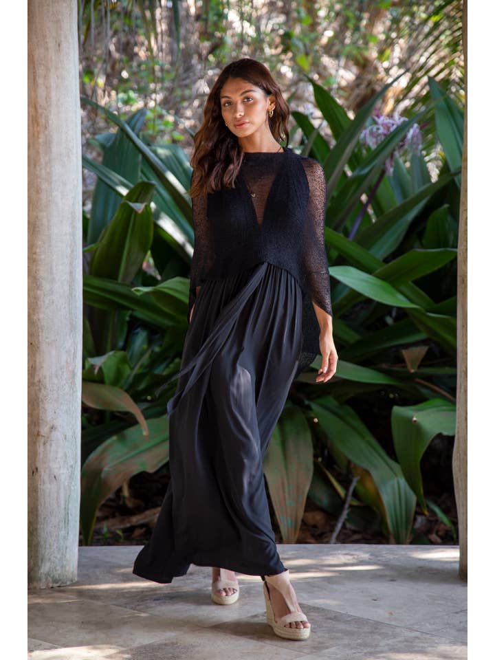 Bali Prema – wholesale Poncho - Dam – Sheer Shrug Knit Poncho Sjal - Boho Beach Cover för klänning i