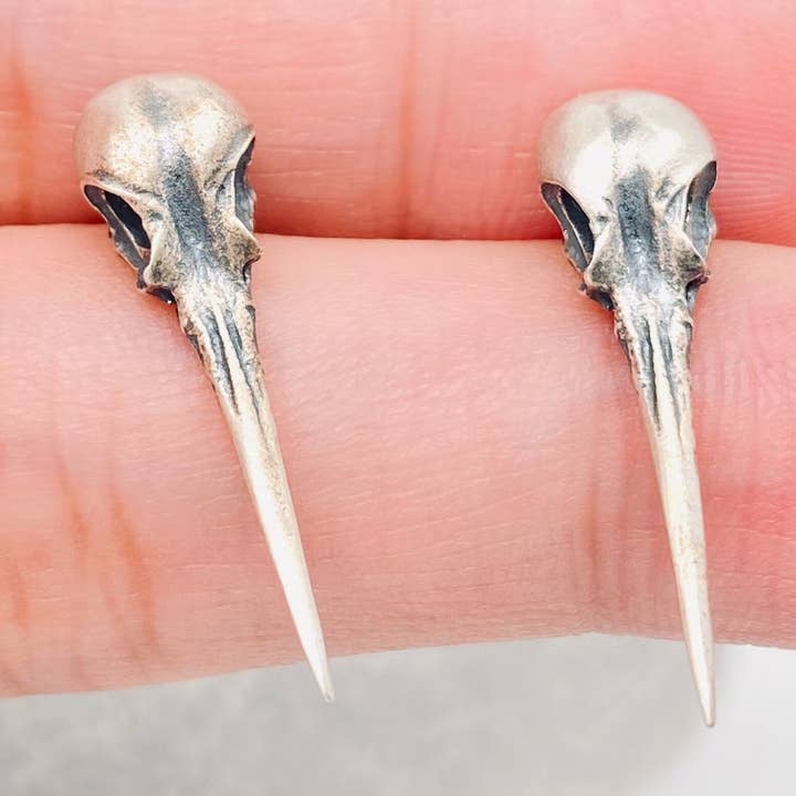 925 Sterling Silver Vintage Hummingbird Skull örhängen - GT för wholesale av Mio Queena