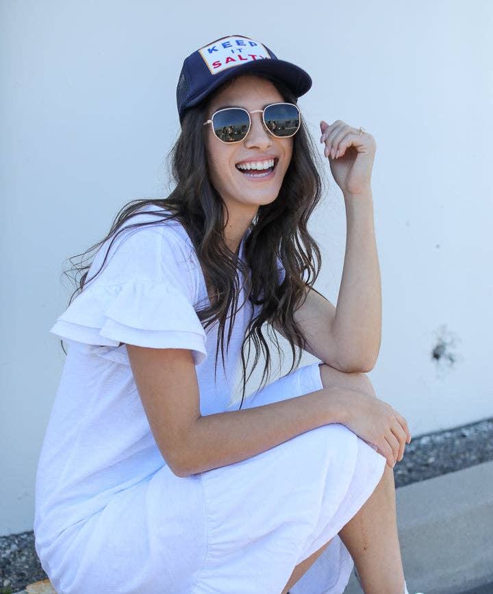 Keep It Salty Trucker Hat in Navy for wholesale on Faire11