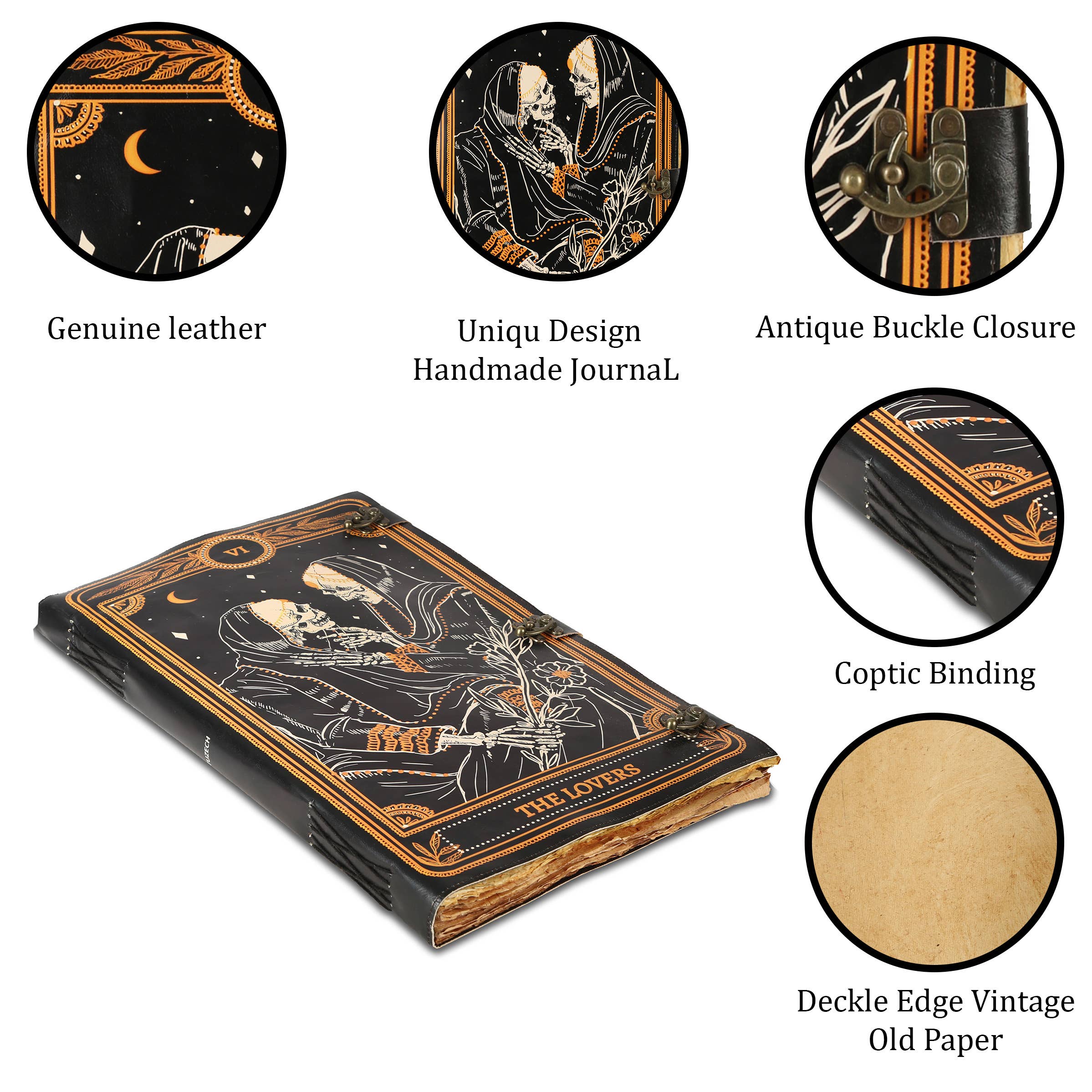 Tuzech Leather - Wholesale Journal/Diary - Book of Spell LeatherBound Huge Journal Grimoire Print Diary14