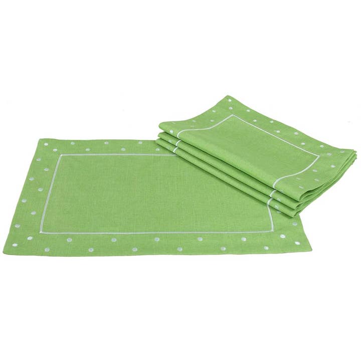 Tovagliette ricamate a pois 33 x 48,3 cm, set di 4 per la vendita all'ingrosso da parte di Xia Home Fashions & Manor Luxe