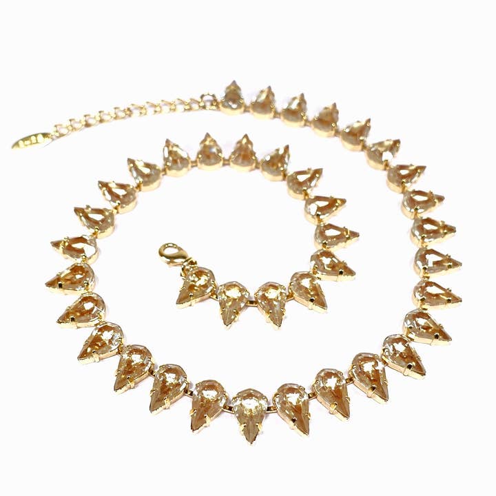 SoHo® Gold Necklace With Vintage Glass for wholesale by SoHo Schmuckmanufaktur