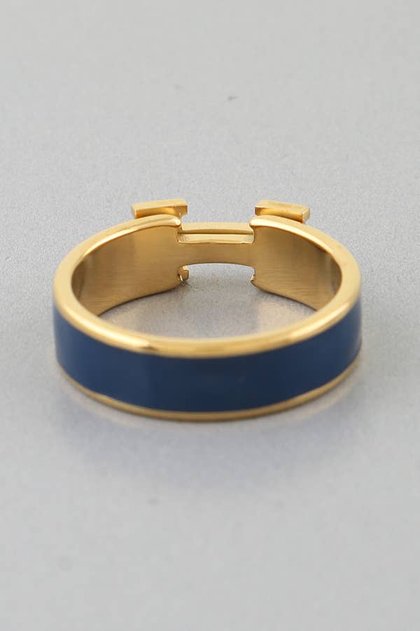 anbfashion - Vente Anneau/bague à empiler - Bague Design H en Émail7