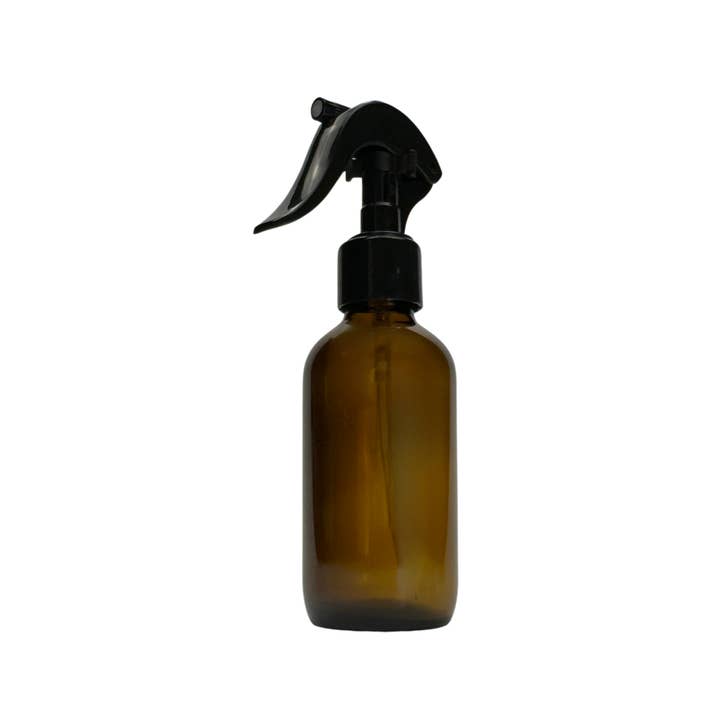 The Bottle Shoppe - Wholesale Spray bottle - 4oz Amber Glass Bottle with Black Mini Trigger Sprayer