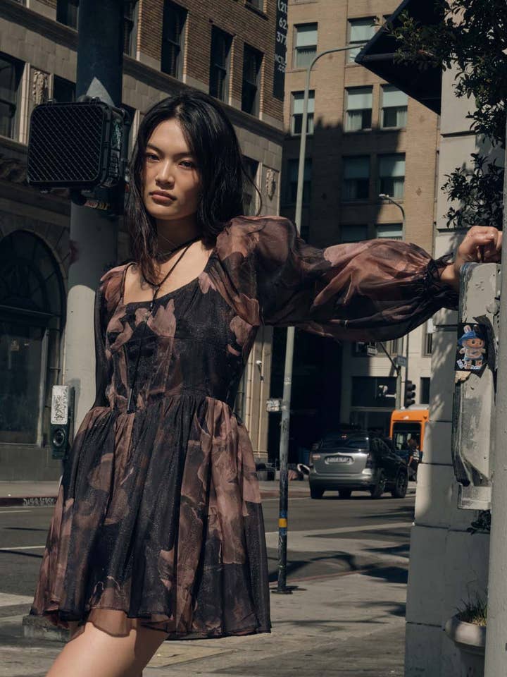 Mono corsé de organza floral de pierna ancha para venta al por mayor de Promesa USA