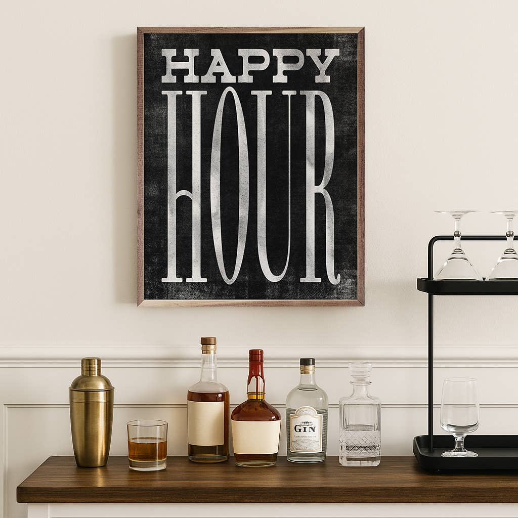 Kendrick Home - Wholesale Wood Wall Art - Happy Hour-Black3