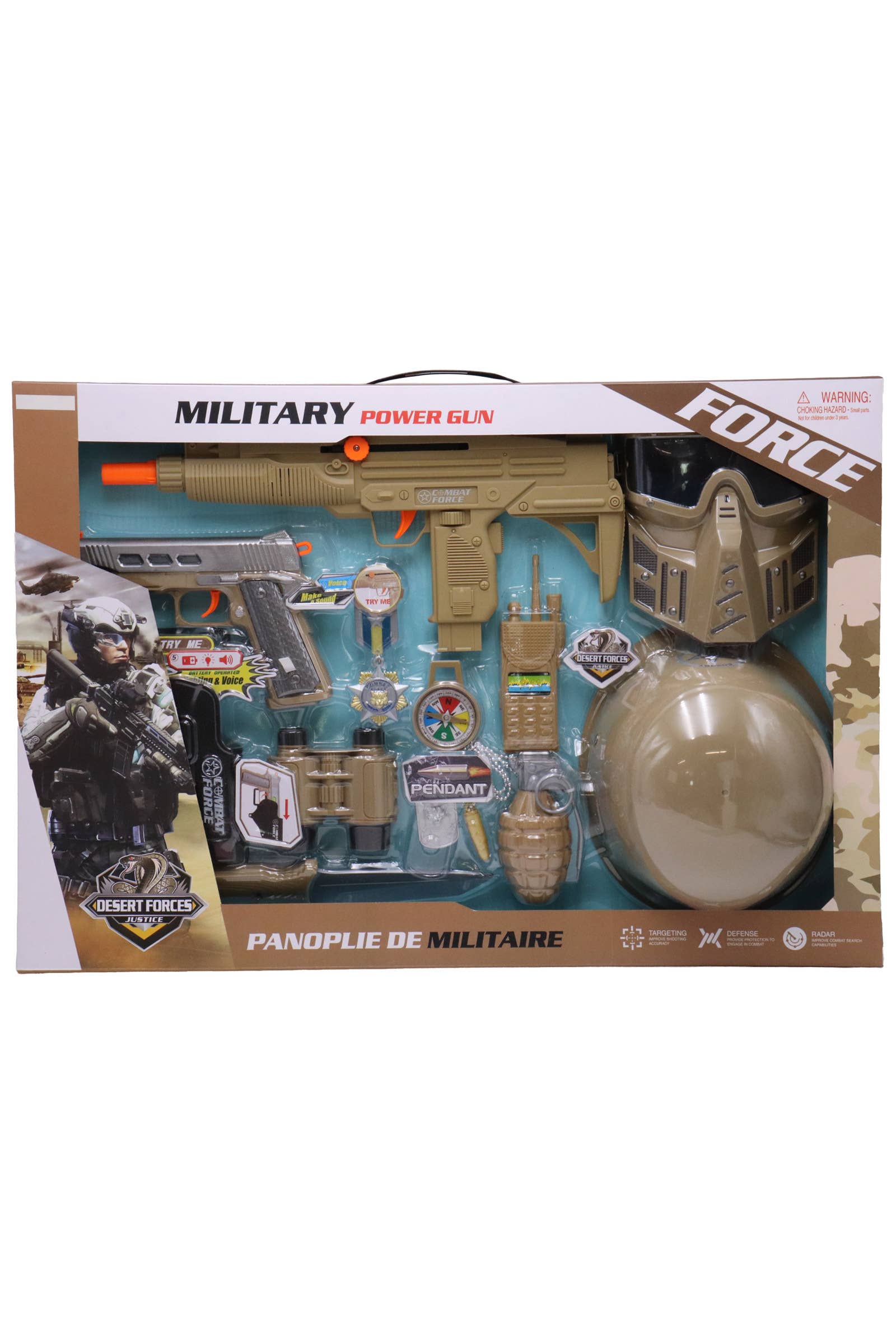 Comme indiqué Ensemble de jouets de rôle militaire pour garçons Desert Force en vente sur Faire1