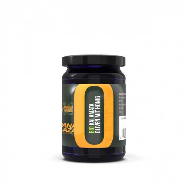 Organic Kalamata olives with honey for wholesale by Panalaza