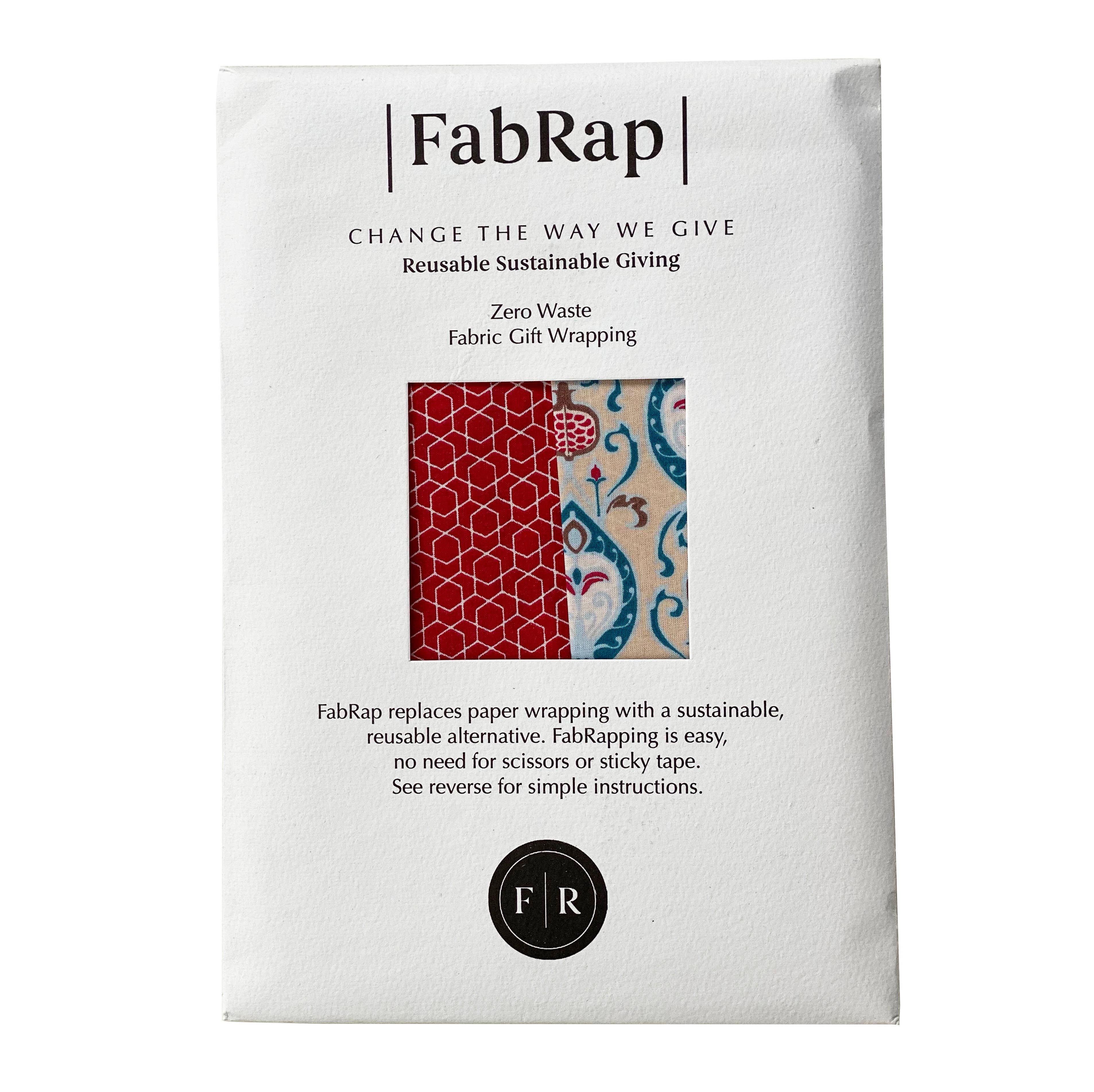 FabRap Furoshiki – Großhandel Geschenkpapier in Bögen – FabRap Furoshiki reversible und wiederverwendbare Geschenkverpackung in Türkis und Kirschrot2