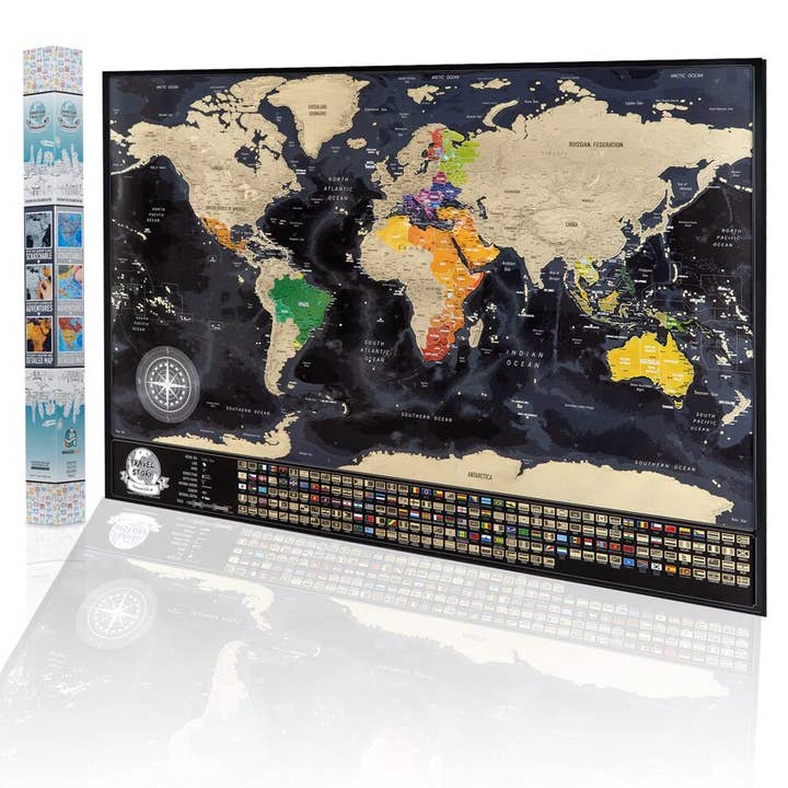 Scratch Off World Map - Color Black Gold - Size70x50cm and other Purchase Wholesale casca pinheiro. Free Returns & Net 60 Terms on Faire trending on Faire.