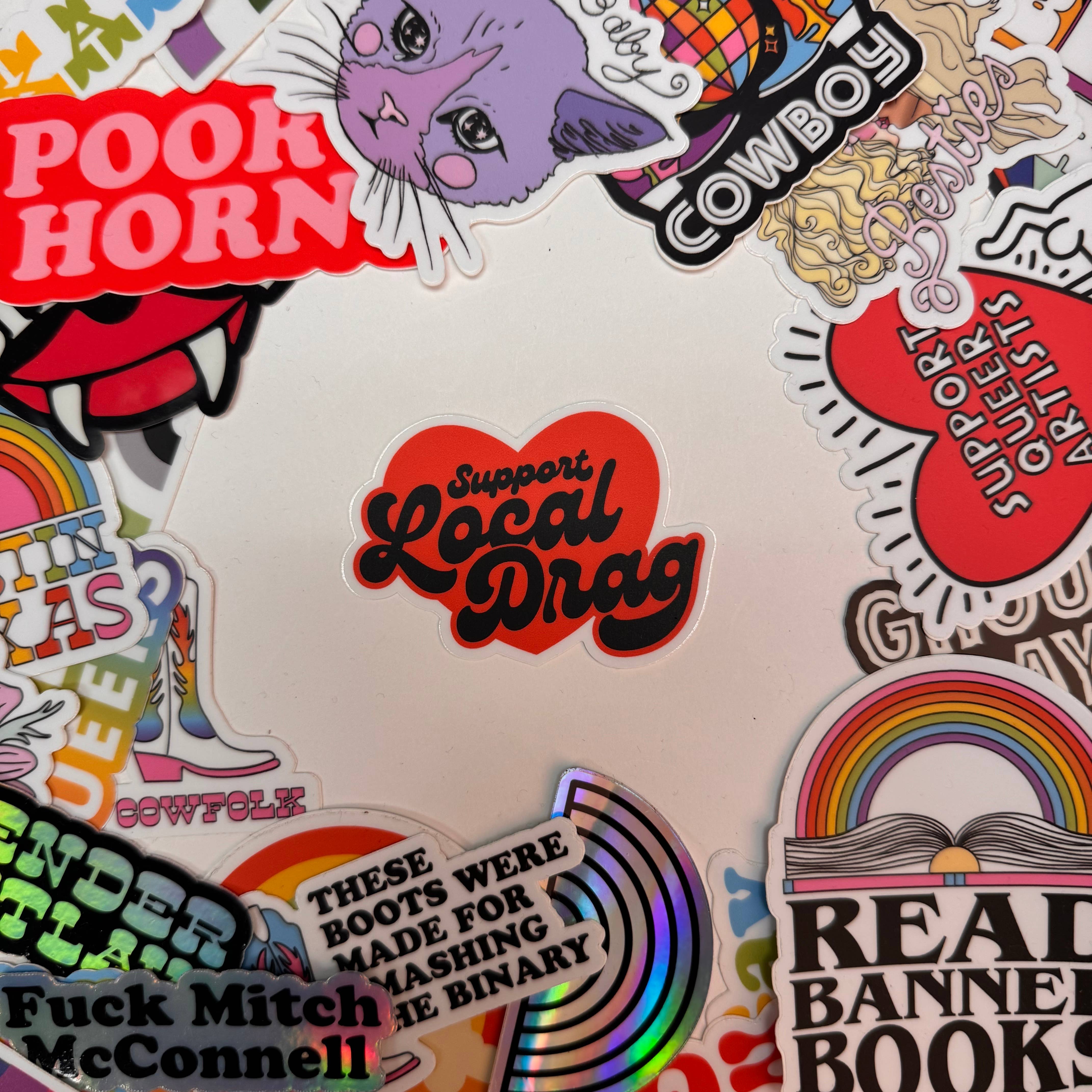The Little Gay Shop - Wholesale Sticker - Support Local Drag Vinyl Sticker1