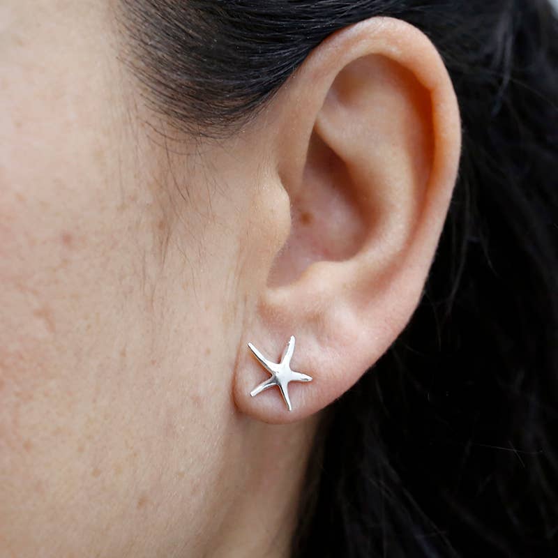 Ethike.eu – Conjunto de joias por atacado – Conjunto de colar e brincos em prata com design de estrela do mar2