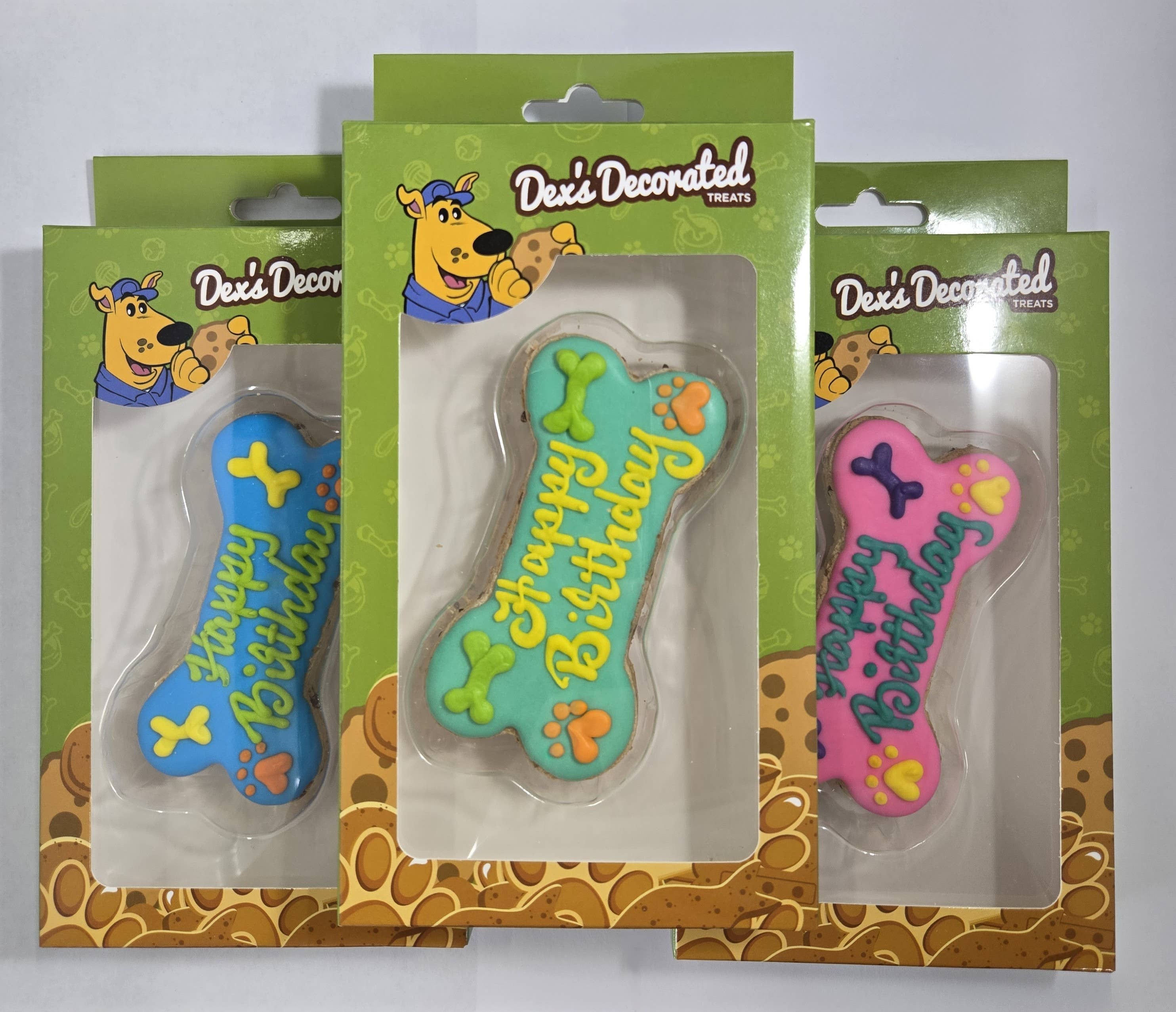 The Doggie Express - Wholesale Pet Treats - Dog - Large Happy Birthday Bone - Packaged