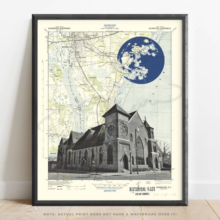 North Carolina | Wilmington Brooklyn Arts Center Art Print for wholesale by T. Shaw Designs