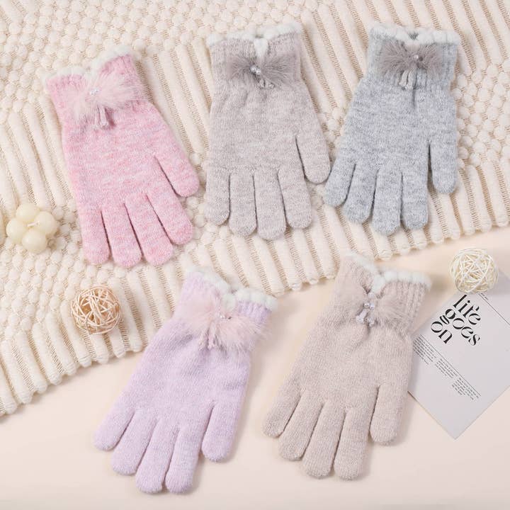 Funkyrel® Atzbranding Limited - Wholesale Gloves - Women's - Gloving – Pom Plush Winter Gloves6