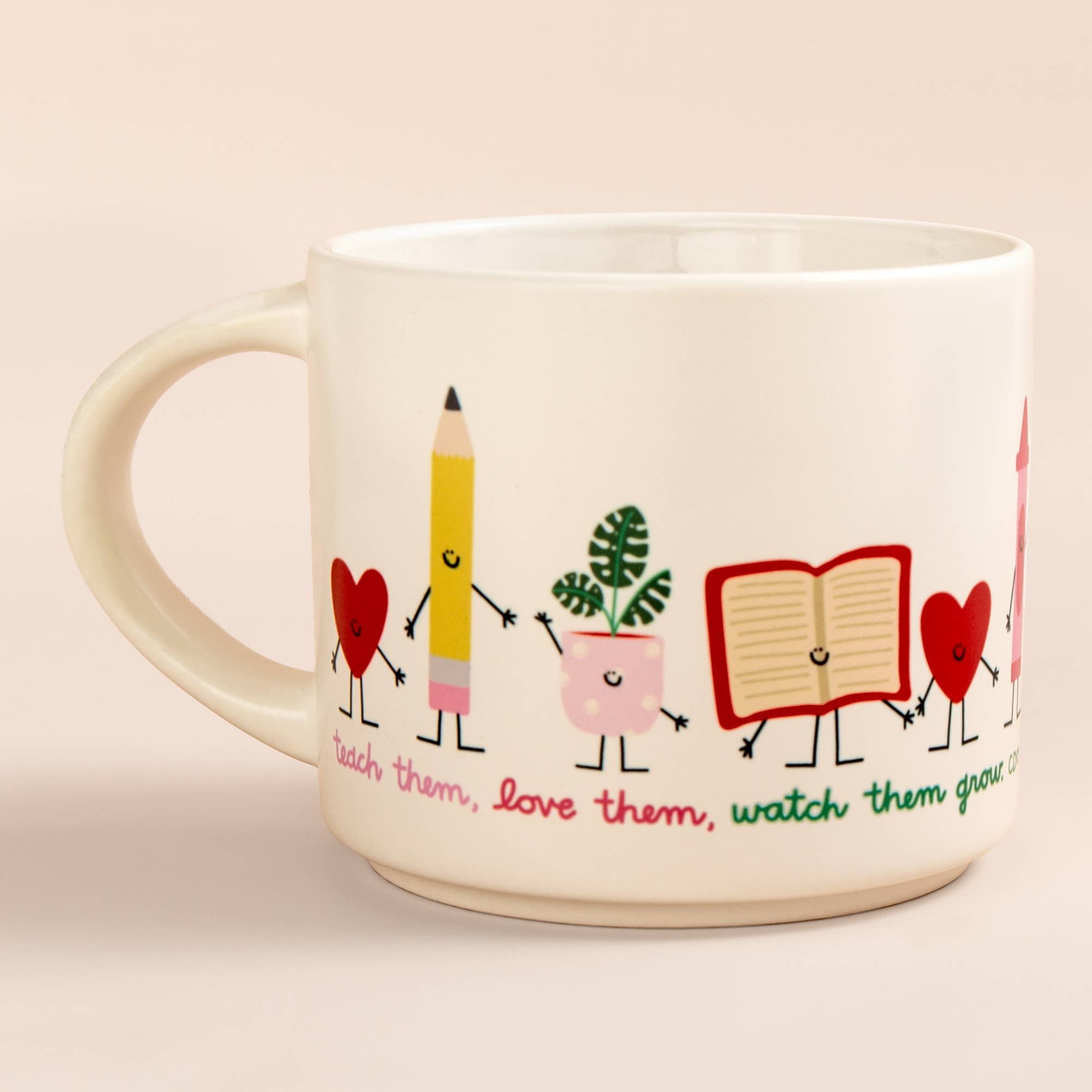 Callie Danielle – Caneca por atacado – Caneca de cerâmica Teach Them, Love Them, Watch Them Grow - Creme1