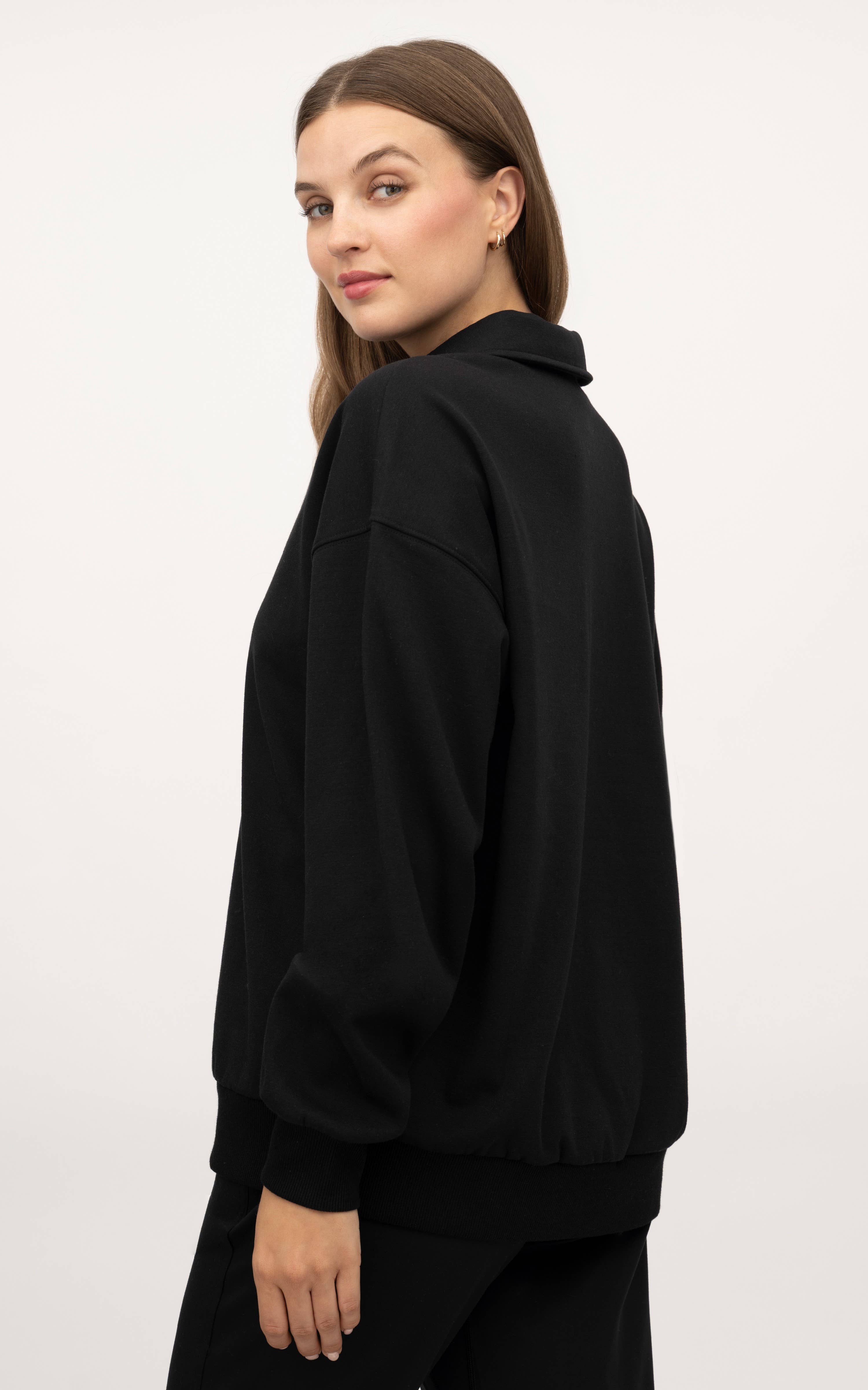 90 Degree by Reflex & Yogalicious - Wholesale Sweatshirt - Women's - Yogalicious Cloud Plush Cozy Polo Sweatshirt1