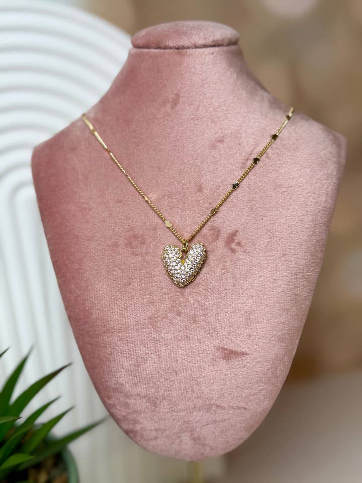 Pink Stone Bubble Heart for wholesale by NEM Designs