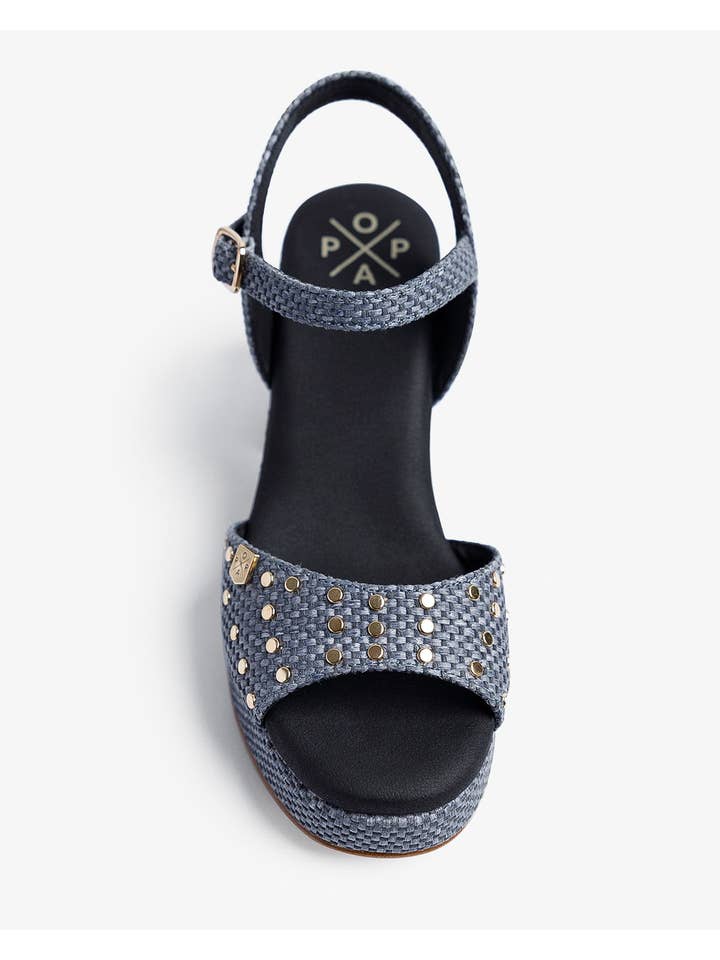 POPA - Wholesale Platform Heels - Women's - Daira Raffia Black Sandal3