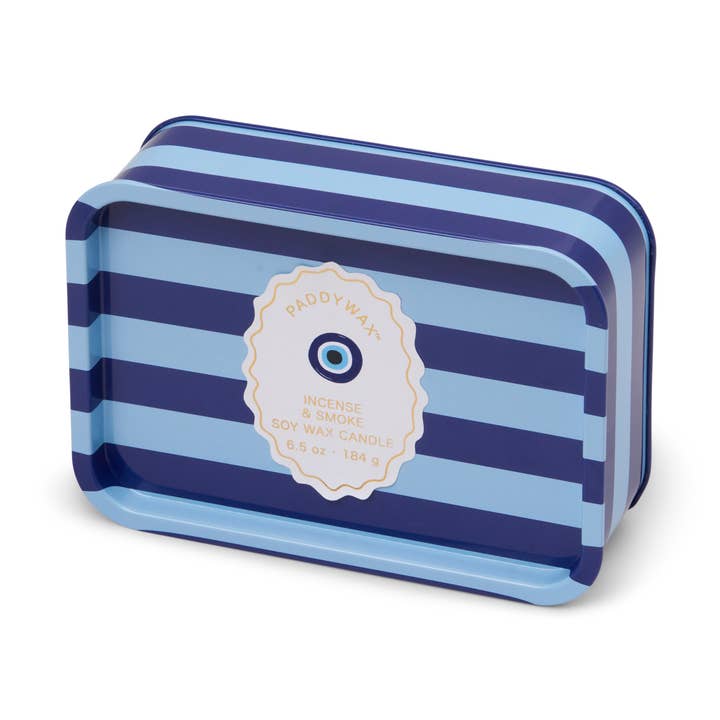 A Dopo 6oz/184g Eye Printed Tin Candle - Incense & Smoke for wholesale by Designworks Collective