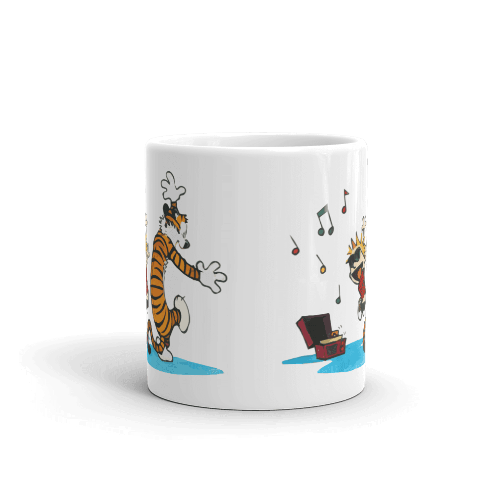 Art-O-Rama Shop - Wholesale Coffee Mug - Calvin and Hobbes Dancing with Record Player Mug1
