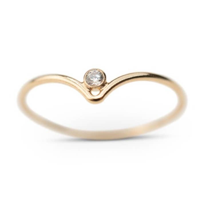 Gold Crystal Chevron Ring for wholesale by Rose Gypsy