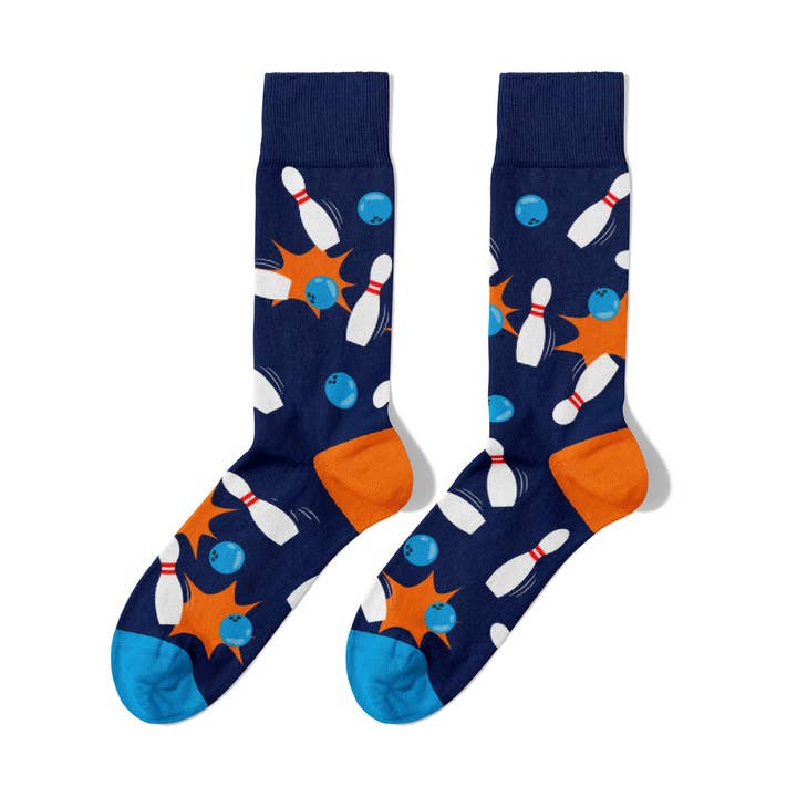 Sömlösa Blå Bowlingsstrumpor i Ekologisk Bomull för wholesale av Billy Brown