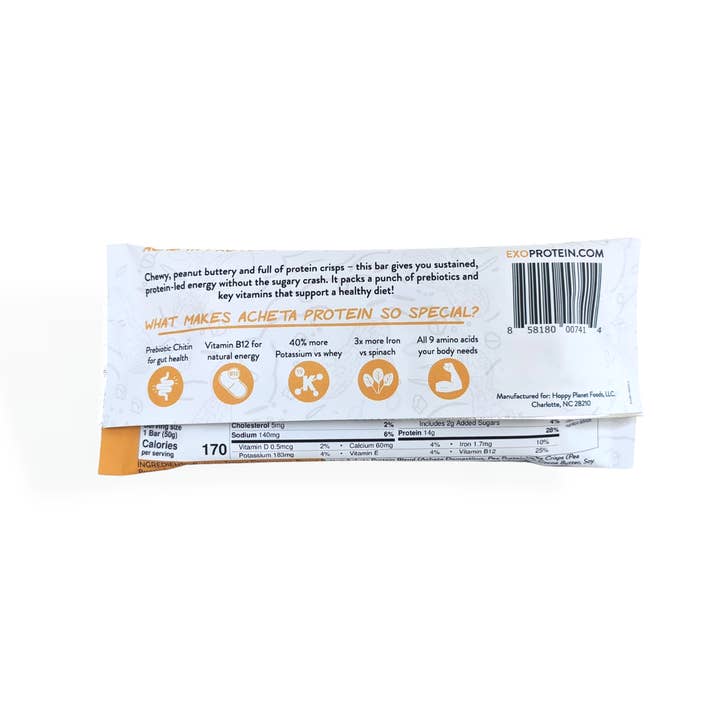 Hoppy Planet Foods, LLC - Venta al por mayor Barrita de aperitivo - Barra de proteína prebiótica de chocolate EXO PB