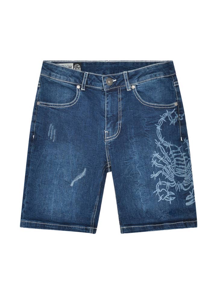 Niño | Bermudas de Denim Azul "Iron" para venta al por mayor de Scorpion Bay
