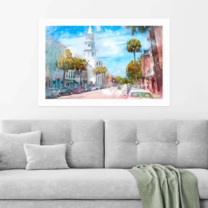 Stampe artistiche giclée, Charleston SC, Chiesa di San Michele per la vendita all'ingrosso da parte di G.O.A.T House of Creative