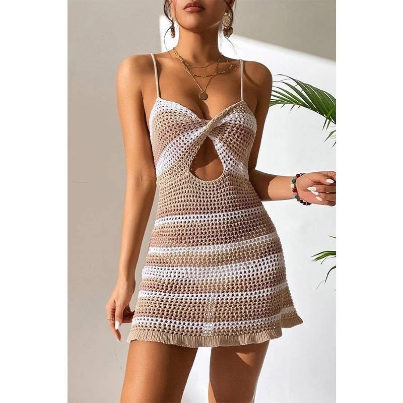 Paperdoll - Wholesale Swim Cover Up - Women's - Women Sexy Cutout Beach Dress 4