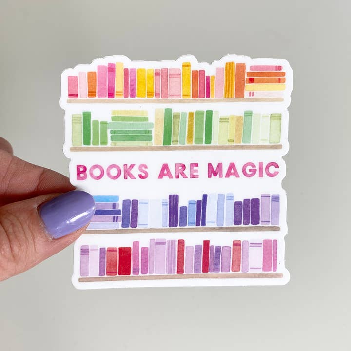 Books Are Magic Watercolor Sticker for wholesale by Carly Rae Studio
