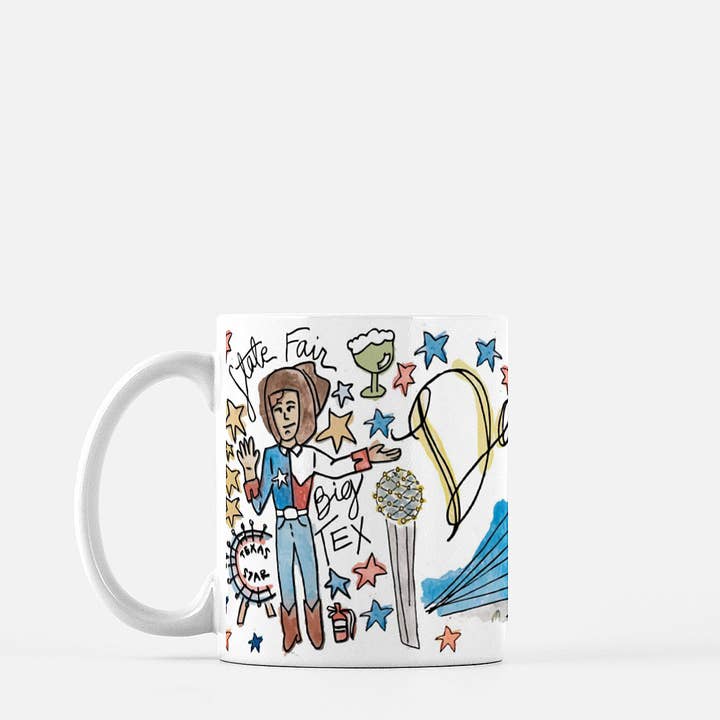 Dallas, Texas Aquarell-Tasse aus Keramik, 11 oz für den Großhandel von Signet Sealed