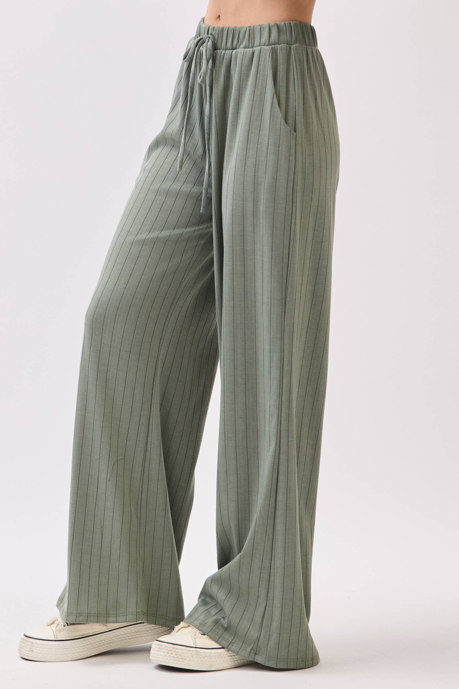 BOMBOM - Wholesale Pants - Women's - PA1146 Rib Knit Wide Leg Pants3