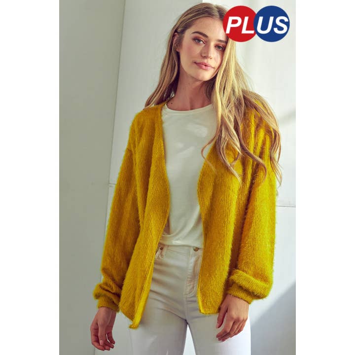 SOLID FUZZY CHUNKY CARDIGAN for wholesale by Clothing of America