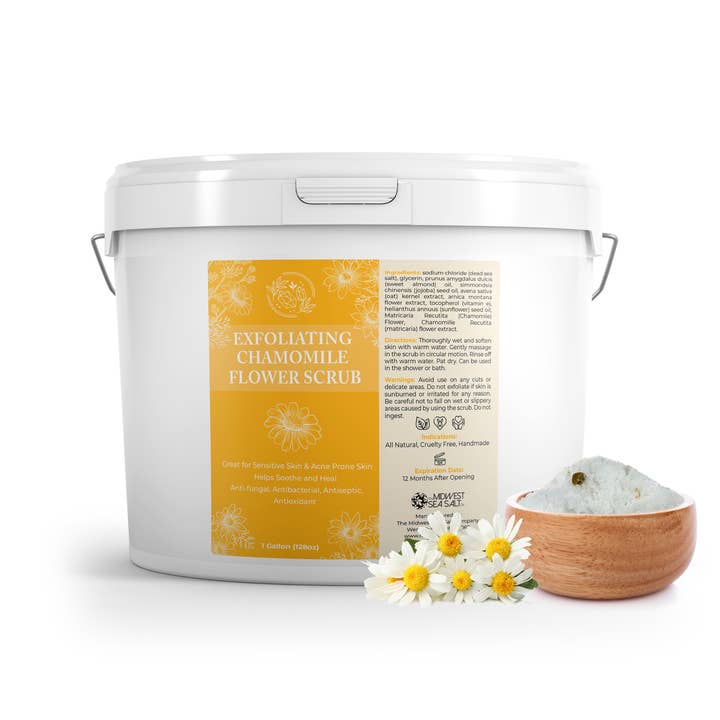 The Midwest Sea Salt Company - Wholesale Body Scrub/Exfoliant - Exfoliating Chamomile Flower Body Scrub - 128oz4