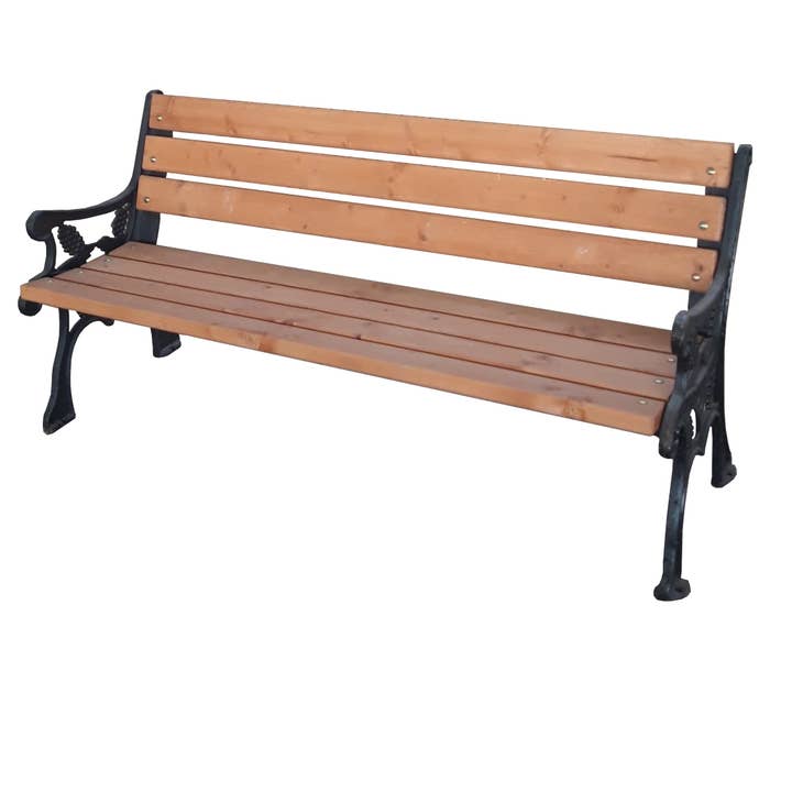 Banc de jardin en bois et fonte marron de style britannique pour la vente par Deholzwart GmbH
