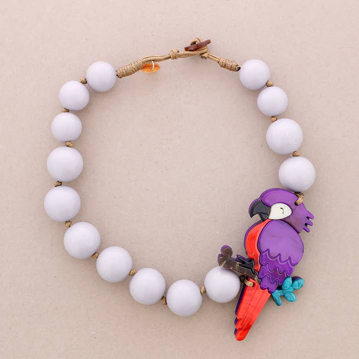Sonata – wholesale Beaded bracelet – Triple Bird Resin Ball Necklace2