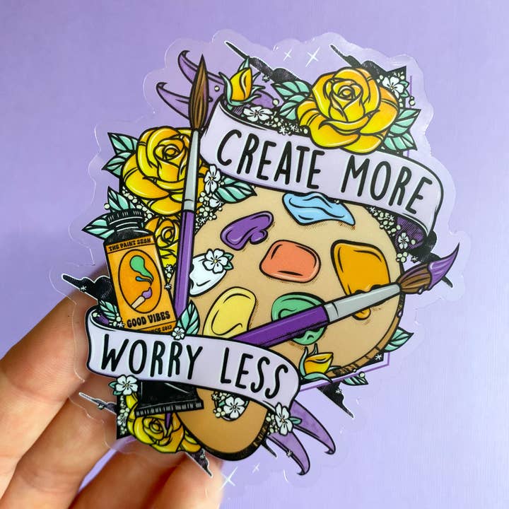 The Paint Sesh – wholesale Klistermärke – Skapa mer oro mindre klistermärke transparent | Artist Decal