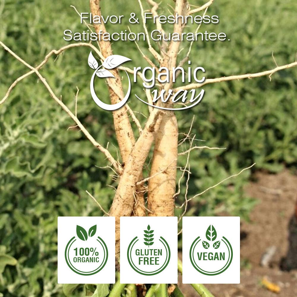 Organic Way LLC - Vendita all'ingrosso Proteine/superfood in polvere - Polvere Premium di Radice di Ashwagandha (Withania somnifera) - Certificata Kosher | Vegana | Non OGM e Senza Glutine | Certificazione USDA | Origine India6