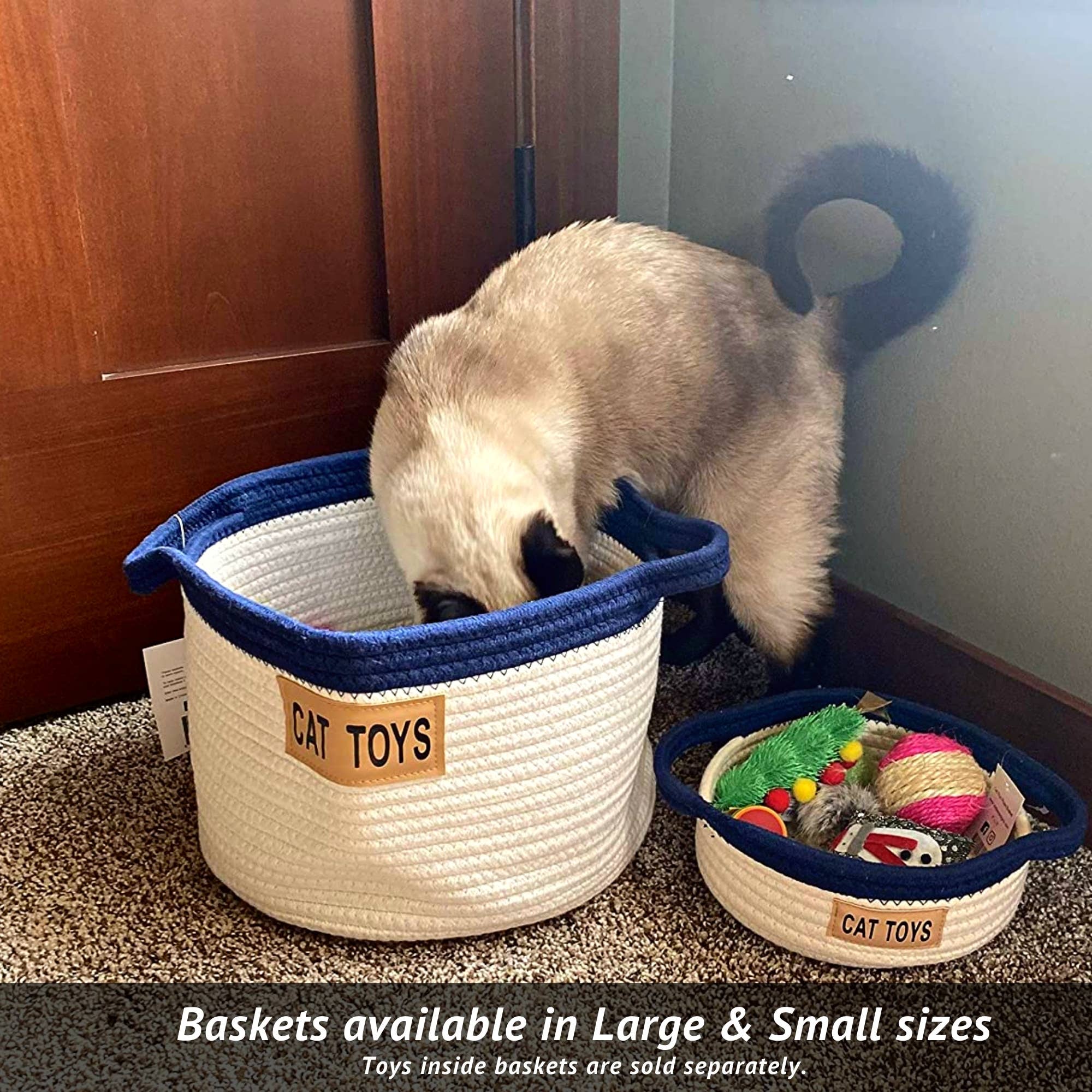 Midlee Designs - Wholesale Basket - Midlee Cat Toy Rope Cotton Basket (Large)9