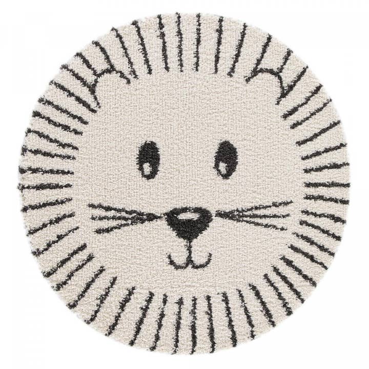 Kinderteppich 120X120 Rund cm Löwe Beige für den Großhandel von O&Ko