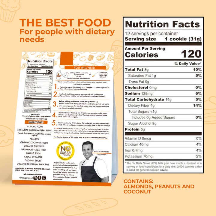 No Sugar Aloud LLC - Wholesale Biscuit mix - Low Carb Peanut Butter Cookie Mix4