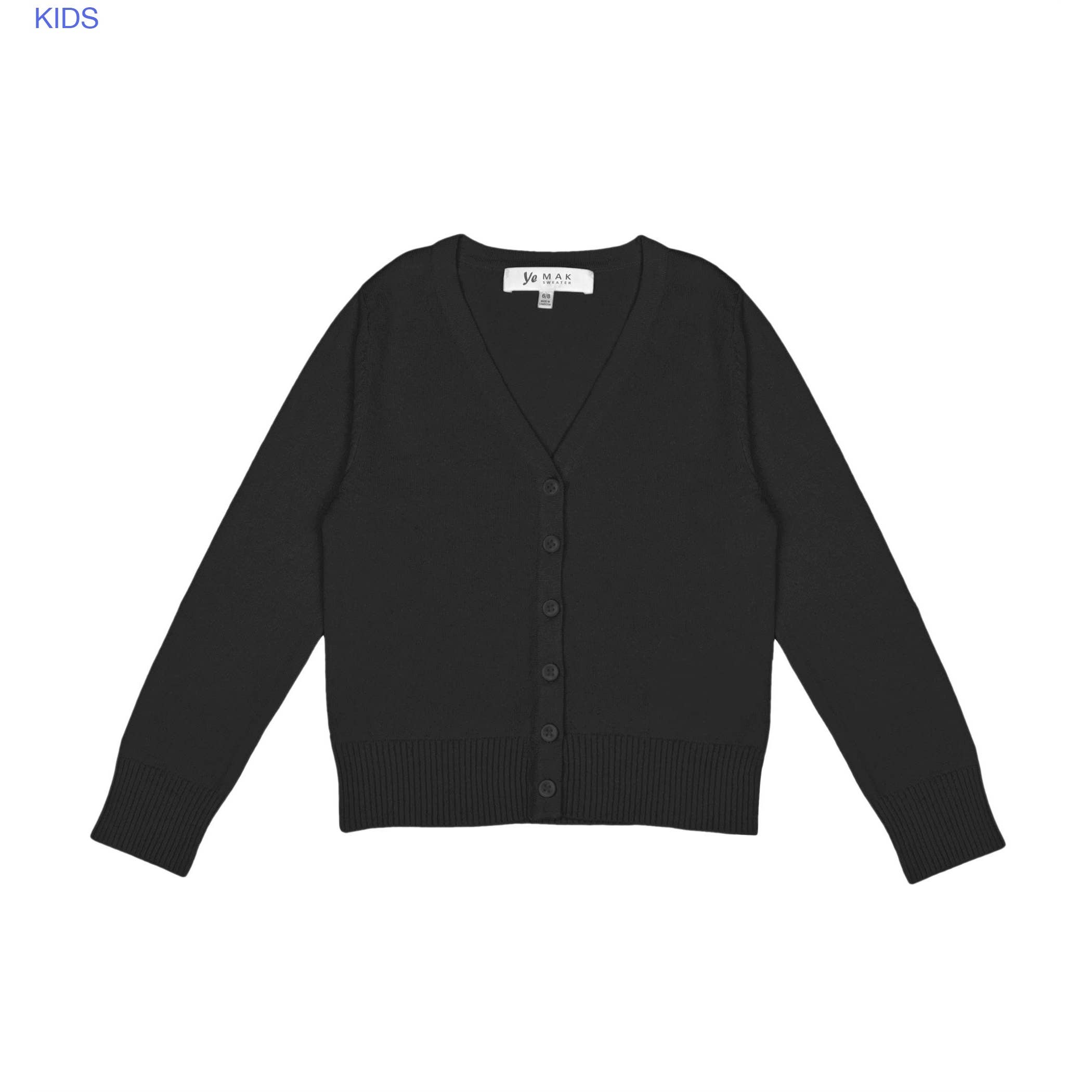 Mak - Wholesale Cardigan - Kids - Girl's Long Sleeve V neck Sweater Cardigan MK5178KID0