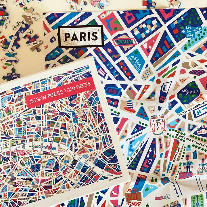 Image Republic - Wholesale Puzzle - Adult - CORBINEAU PARIS DAY MAP PUZZLE 48x68 cm1