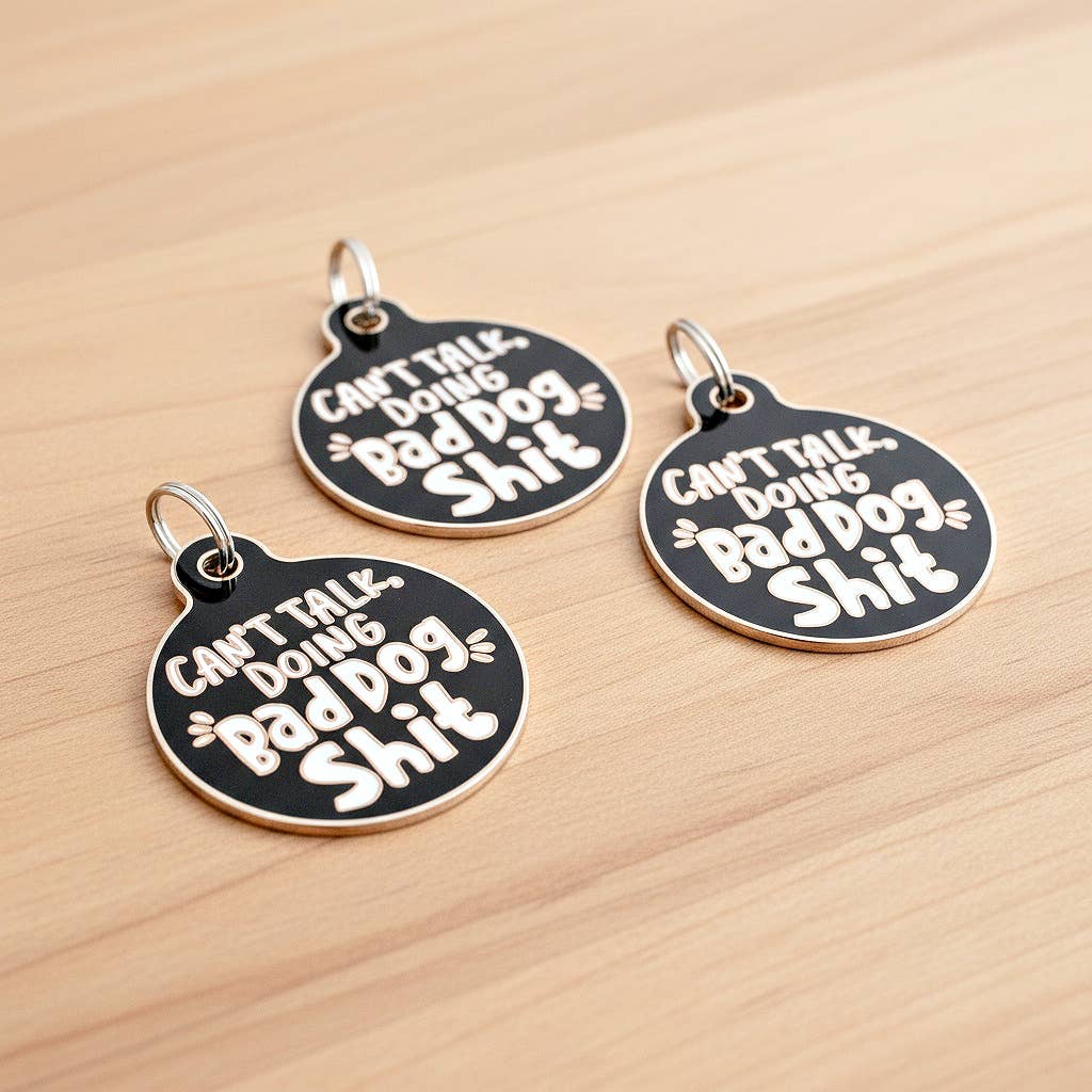 Bad Tags – wholesale Pet collar charm – Cat/dog – Personalized Pet ID Tag w/ Scannable Code - Bad Dog Shit8